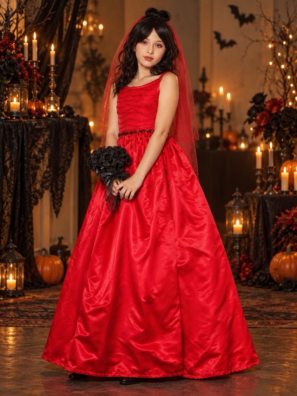 Girls Hocus Pocus Gothic Beetle juice Speechless Dress Only Costume Vampire Sz 8